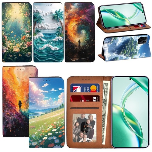 Leather phone wallet case - phone,